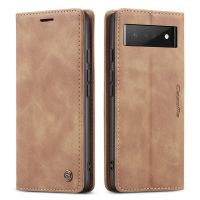 CaseMe Magnetic Flip Leather Phone Case For Google Pixel 6 Wallet Card Slots Stand Soft Protection Cover For Google Pixel 7 Pro