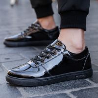 [COD] All black work shoes kitchen non-slip waterproof mens casual leather breathable chef men