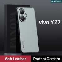 เคสโทรศัพท์หนังนิ่มสำหรับ Vivo Y27 Y35 + Y35M + Y36 Y78 4G 5G 2023เคสฝาหลังแบบแข็งนุ่มสบายกันรอยนิ้วมือปกป้องกล้องปกป้องหน้าจอกันลื่น