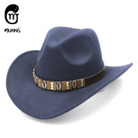 Munng Outdoor Street Party Cute Young Boys Girls Soild Wool Blend Panama Fedora Western Cowboy Hat Child Upturn Wide Brim Cap