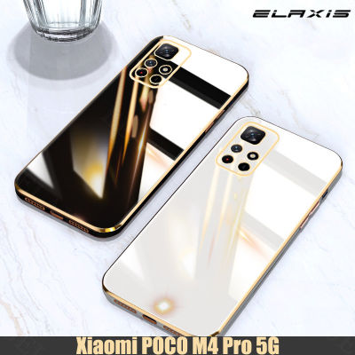 ELAXIS เคสโทรศัพท์ Xiaomi POCO M4 Pro 4G,เคสฝาหลังนิ่มขอบตรงเคลือบหรูหรา