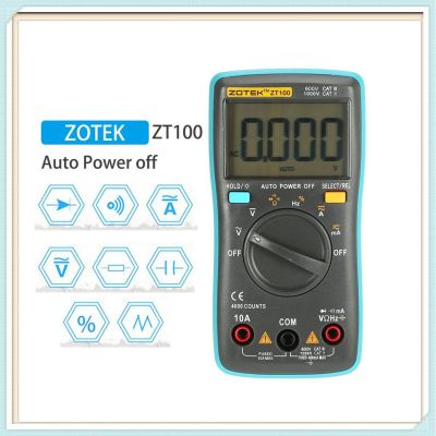 ✨[IN STOCK] Zotek ZT100 มัลติมิเตอร์ Mini Digital Multimeter 4000 Counts AC / DC แอมมิเตอร์โวลต์มิเตอร์