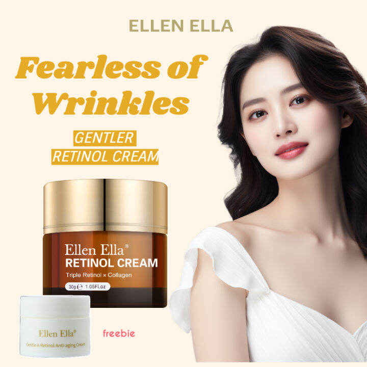 2023 NEW Effective antiagingEllen Ella Official Triple Retinol Face Cream 30g night cream with