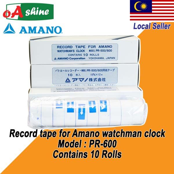 AMANO Watchman Clock Paper Tape Paper Roll For AMANO PR600 Original  Record Tape AMANO Clocking Tape Lazada