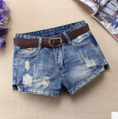 2022 Womens Middle Waist Hole Denim Shorts Spring Summer Ripped Female S/3Xl Sexy Jeans Short Bermuda Femme Without Belt J2719
