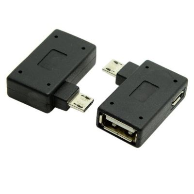 Kualitas Tinggi Hitam 90 Derajat Siku Micro USB Eksternal U-Disk Mouse OTG Micro-USB Male untuk USB Ekstensi Converter