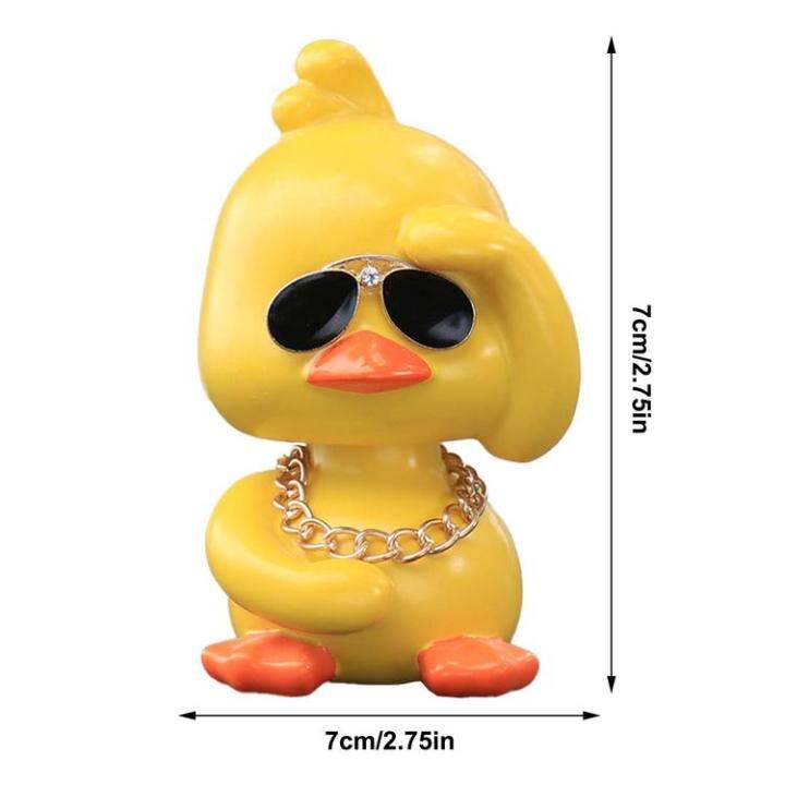 yellow-duck-car-ornaments-shaking-head-yellow-duck-car-accessories-funny-shaking-head-doll-with-sunglasses-and-necklace-for-motorcycle-bicycle-automobile-supple