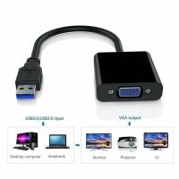 OKDEALS 1080P สำหรับจอแสดงผล PC USB 3.0ไปยังการ์ดแสดงผลภายนอก VGA สายอะแดปเตอร์ตัวแปลงวิดีโอ