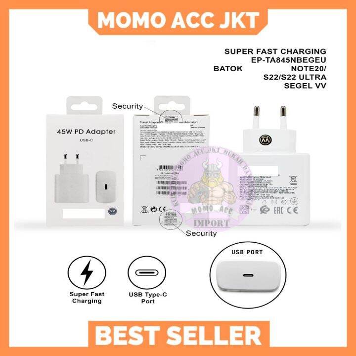 BATOK ADAPTER CHARGER 45W SUPER FAST CHARGING NOTE 20/S22/S22 ULTRA
