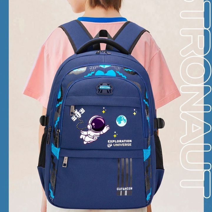 เด็กนักบินอวกาศกระเป๋าเป้สะพายหลังเด็กกระเป๋านักเรียนเด็กชายกระดูกสันหลังโรงเรียนกระเป๋าเป้สะพายหลังกันน้ำโรงเรียนประถมศึกษา-school-book-bag