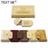 TEXT ME 1PCS free custom logo wooden Box Personal LOGO pendrive 4GB 16GB 32GB 64GB usb Flash Drive U disk Memory wedding photo