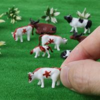 New 10pcs 1:87 Diy HO Scale Colorful Cow Model Train Layout Model Building Toys L41D