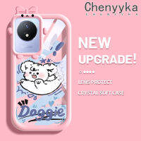 เคส Chenyyka สำหรับ VIVO Y02 Y11 Y02A 2023เคสการ์ตูนน่ารักลายสุนัขน่ารักสีสันสดใสเลนส์กล้องถ่ายรูปแบบนิ่มมอนสเตอร์น้อยน่ารักเคสโปร่งใสซิลิโคนกันกระแทกแบบใสง่าย