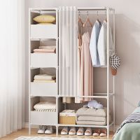 Multi-functional Simple Coat Rack Reinforced Metal Frame Bedroom Wardrobe Space-saving Clothes Organier Home Dorm Clothes Hanger