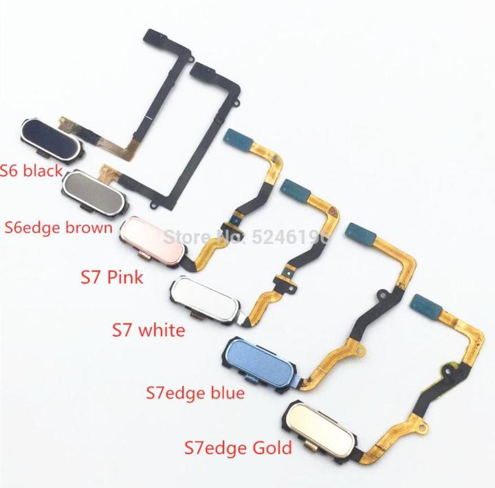 【☸2023 New☸】 anlei3 กุญแจส่งคืนบ้าน1ชิ้นปุ่มเมนูเซ็นเซอร์ตรวจสอบลายนิ้วมือสายยืดหยุ่นสำหรับ Samsung Galaxy S6 S6edge S7 S7edge ส่วนซ่อมแบบสัมผัส