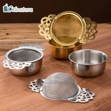  Empress Tea Strainers with Drip Bowls, Mesh Tea