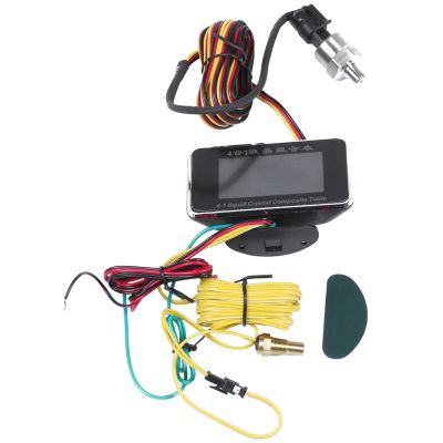 12V/24V 4 in 1 LCD Car Digital ALARM Gauge Pressure Voltmeter Volt Water Temperature Oil Pressure Fuel Gauge Temperature Sensor