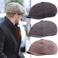 Wool Newsboy Caps Men Herringbone Flat Caps Gatsby Cap Woolen Driving Hats Vintage Inspired Hat Winter Peaky Blinders NEW