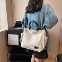 Womens Bag Shopper Simple Fashion Handbags Messenger Bag Solid Canvas Crossbody Large Capacity Tote Shoulder Bags For Women
