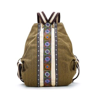 Tribal Ethnic Canvas Womens Backpack Pouch Hippie Shoulder Bag Girls Boho Rucksack