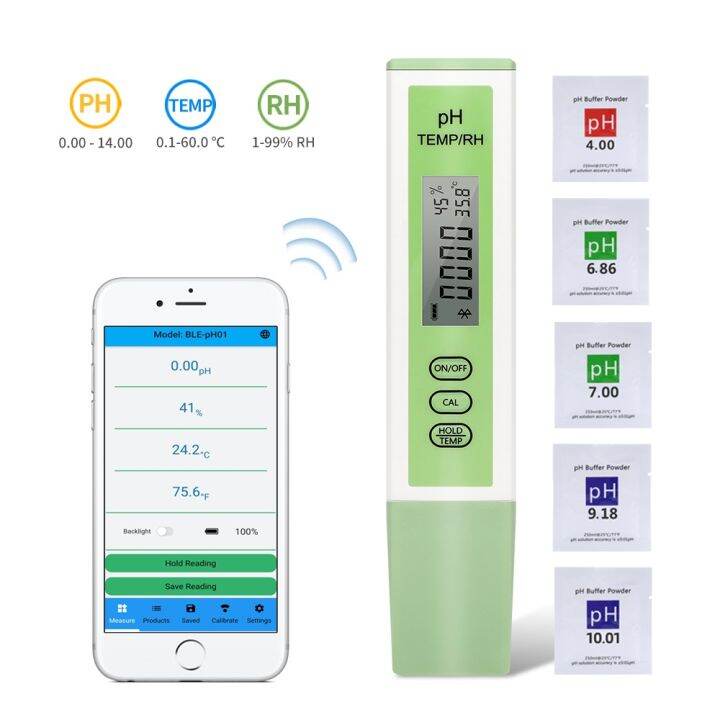 TDS pH Meter TDS/pH/EC/Temperature TH/TC/CI/Br/Alk/CYA Meter Water Quality Monitor Tester