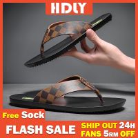 [ HDLY ] [Ready stock]Mans Sandal Leather Fashion Flip-Flops