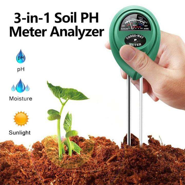 3-in-1 Soil PH Meter Analyzer Flower Plants Hygrometer Soil ...