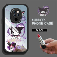 Case4you สำหรับ Huawei Mate 20เมท20 Pro การ์ตูน Sanrio Kuromi ลายหัวใจพีชเคสกระจกด้านหลังแบบบางเคสโทรศัพท์ซิลิโคนแบบนิ่ม