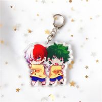 Funny Anime My Hero Academia Keychain Boku No Hero Academia Kawaii Cartoon Figures Acrylic Key Chain Friends Gift Kids Jewelry