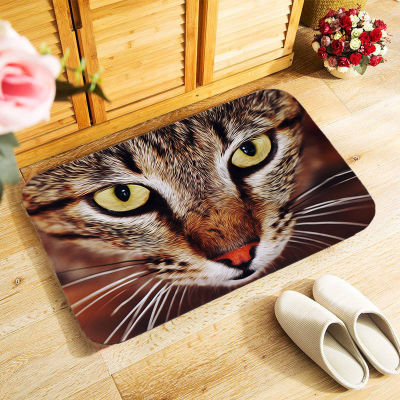 【cw】40x60cm outdoor entrance doormat cute cat art photo print small area rug for bedroom kitchen hallway doormat anti-slip door mat ！