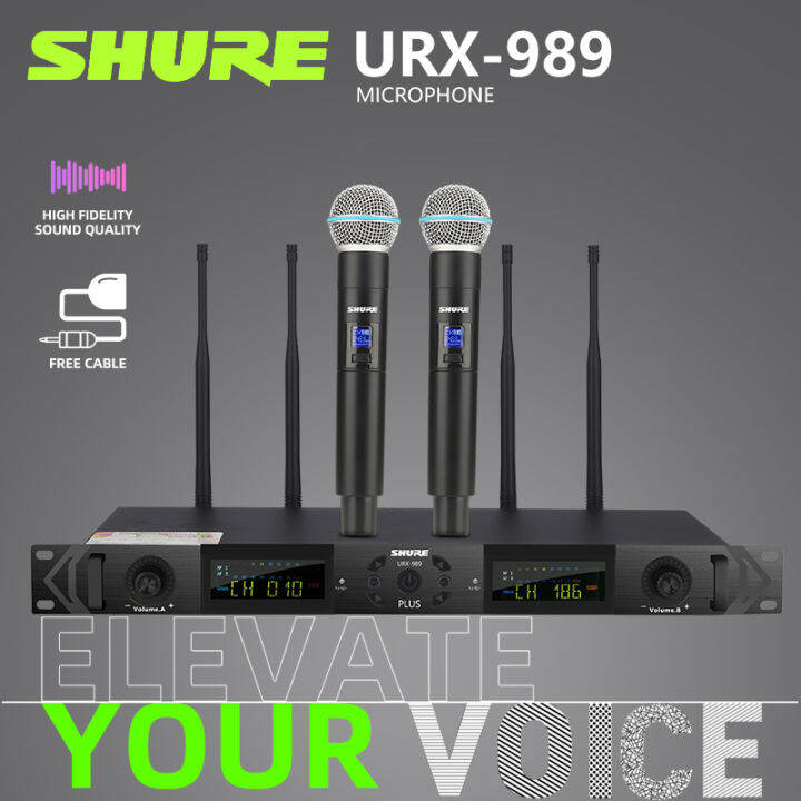 [รุ่นปรับปรุง] SHURE URX-989 ระบบไมโครโฟนไร้สายแบบใช้มือถือขนาดใหญ่ 2 ...