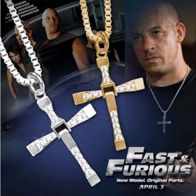 Dominic Toretto The Fast And The Furious 10คนดังของดีเซลสินค้าคริสตัลพระเยซูเครื่องประดับสร้อยคอจี้ไขว้สำหรับผู้ชาย