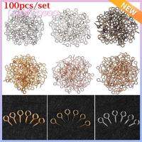 PETIYOUZA 100pcs/pack พวงกุญแจ จี้ลูกปัด เครื่องประดับ เล็บแกะ หมุดเกลียว ตะปูเกลียว DIY