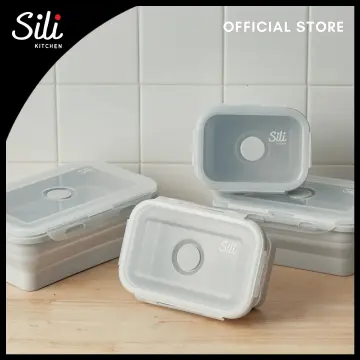 Collapsible Silicone Lunch Box Portable Folding Food Storage Containers  Kitchen Microwave Oven and Freezer Safe