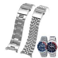 ﹉♟ สายนาฬิกาสแตนเลสสำหรับ Seiko SKX007 Scuba SKX009 Double Safe Lock BuckleThree-bead Five-bead Diving Wristband Bracelet