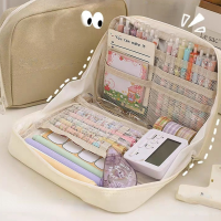 Multilayers Pencil Bag Kawaii Stationery Holder Pen Case Students School Supplies Large Capacity Pockets Storage Organizer Gifts Pencil Cases Boxes