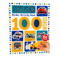 Understanding vehicles 100 words Sticker Activity Book things that go original English Picture Book Childrens interesting sticker Interactive English cognitive enlightenment