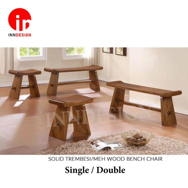 [INNDESIGN.SG] Small / Long Meh Wood Bench Chair / Stool (Fully