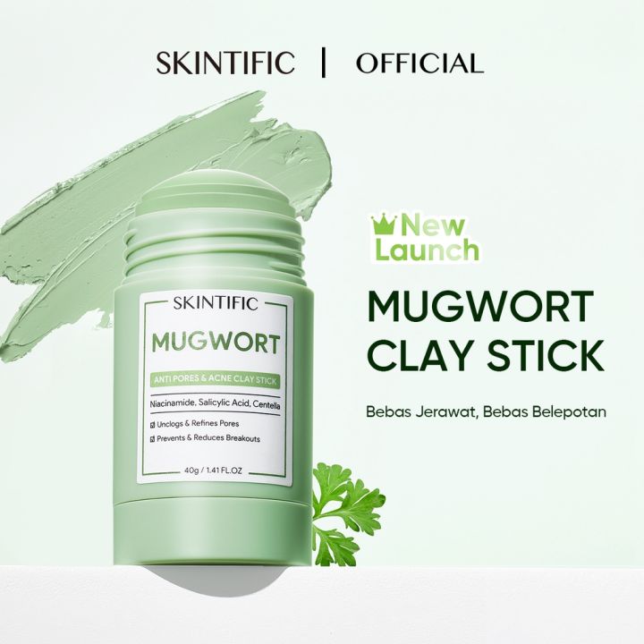 Discount ₱30【HOT】SKINTIFIC OFFICIAL Mugwort Acne Clay Mask Stick Anti ...