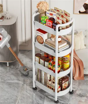 Mobile Storage Trolley Kitchen Bathroom Bedroom Snack Rack with Wheels  Organizer