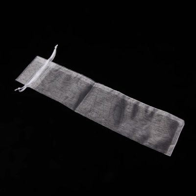 2023 New 50 Pcs White Drawstring Organza Folding Hand Fan Pouch Party Wedding Gift Bags Gift Wrapping  Bags