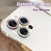 Glitter Diamond Lens Protector For iPhone 14 13 11 Pro Max Plus Metal Lens Ring Tempered Glass Camera Cover Cap for iphone 13pro