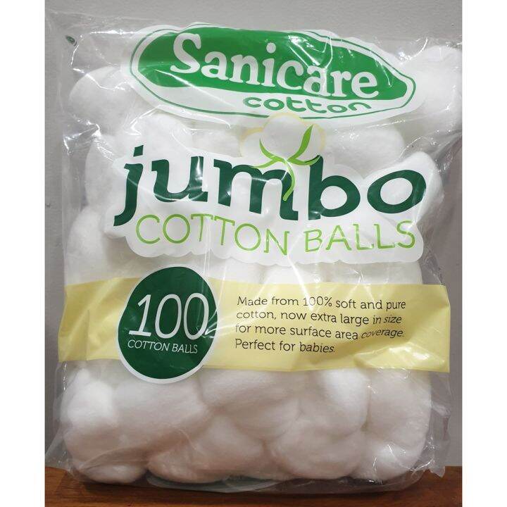 ♂Sanicare Jumbo Cotton Balls 100 pcs Lazada PH