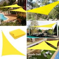 Right triangle 300D oxford Yellow sun sail pool cover sunscreen awnings for outdoor shade waterproof sail shade gazebo canopy