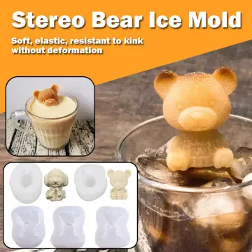 Three-dimensional Bear Ice Cube Silicone Mold Creative Ice Bear Coffee Milk  Tea Ice Sculpture Mold Chocolate Decoration Mold