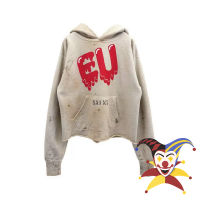 รูปแบบความรักละลาย Saint Michael Damaged Hoodie ผู้ชายผู้หญิง Pullover Graffiti Hooded