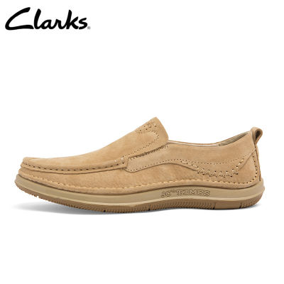 Clarks_ รองเท้าหนังกลับ Craft Cup Slip on Suede สีเทาลําลอง