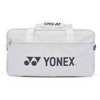 YONEX ถุงไม้แร็กเก็ตแบดมินตันเกาหลีสำหรับผู้ชายผู้หญิงหนังมันวาวสำหรับการแข่งขันกระเป๋าสะพายไหล่สูงสุด2-3ชิ้นไม้เทนนิสสีขาว