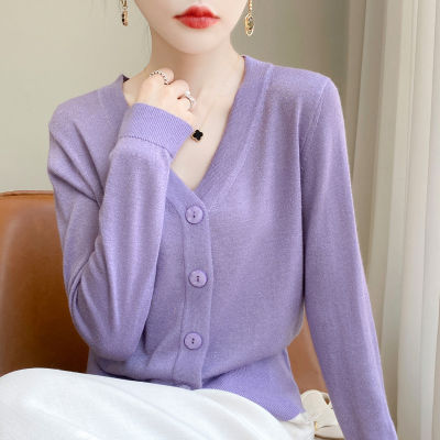 Creative 2023 autumn wind temperament wool cardigan V collar conventional sweater womens sweater origin supply 2023