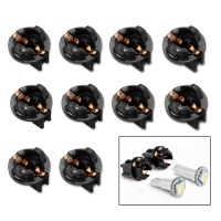 10Pc T10 LED Twist ล็อคผู้ถือหลอดไฟ Wedge Auto แผงหน้าปัด Dash Gauge หลอดไฟฐานสีดำรถอุปกรณ์เสริมภายใน Parts